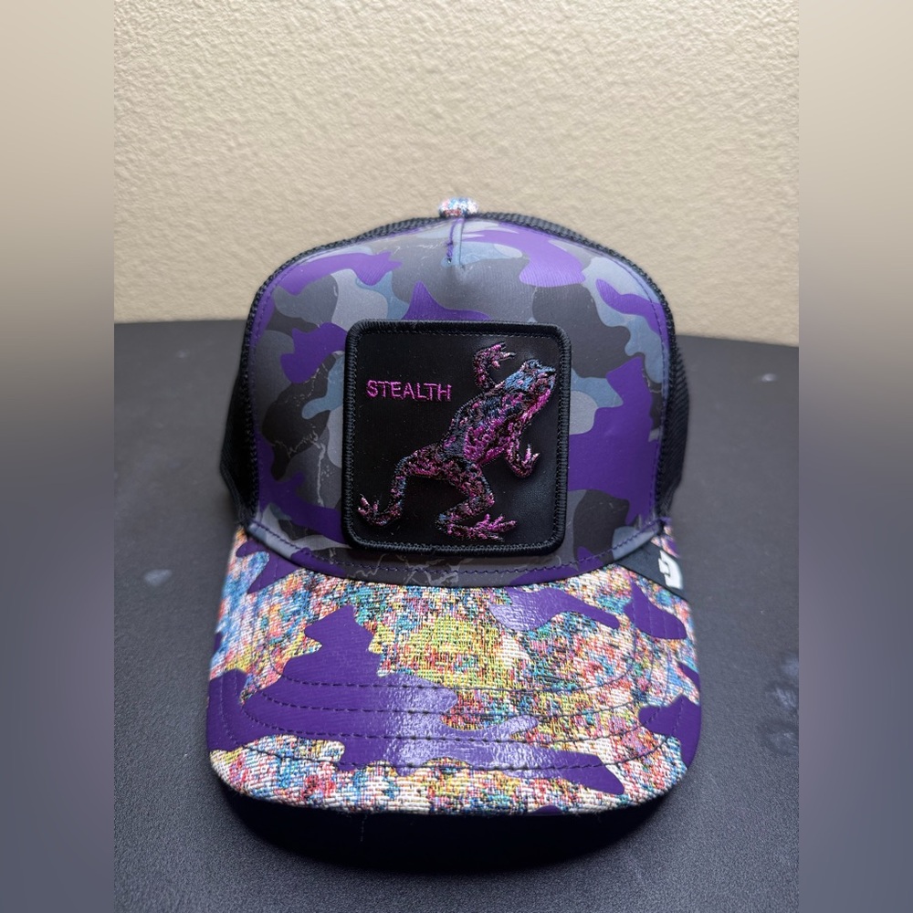 Goorin Bros Stealth Lizard Purple Camo Trucker Hat The Farm Collection Snapback